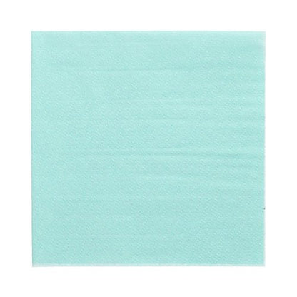 A single, square, light blue PAPSTAR 1-ply napkin (33 x 33 cm) from PAPSTAR GmbH is depicted on a white background; it features a subtle texture without visible patterns or designs.