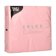 Pictured is a sealed package of PAPSTAR GmbH 100 napkins, 1-ply 1/4-fold, 33 x 33 cm, FSC-certified and environmentally friendly, in clear plastic packaging with branding in the top left corner.