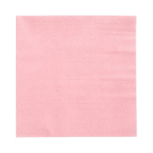 Depicted is a light pink PAPSTAR 100 napkin (33 x 33 cm, 1-ply, 1/4-fold, environmentally friendly, FSC-certified) from PAPSTAR GmbH on a white background.