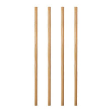 Four straight, light brown PAPSTAR 1000 stir sticks, bamboo "pure" from PAPSTAR GmbH are arranged vertically on a white background, highlighting an eco-friendly and biodegradable alternative to plastic.