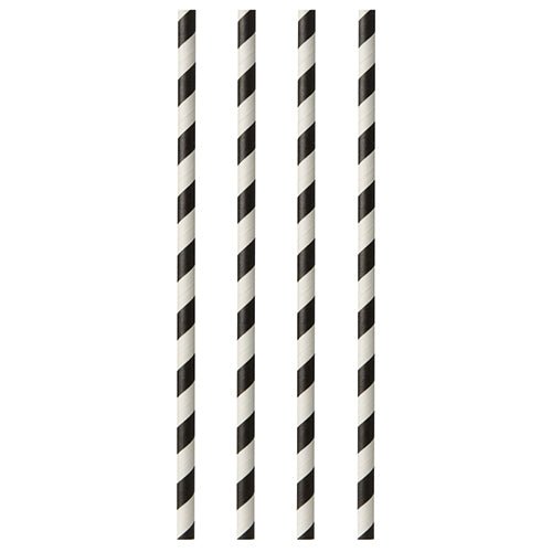 Four PAPSTAR 100 straws, paper Ø 6 mm by PAPSTAR GmbH are arranged vertically in a row against a plain white background.