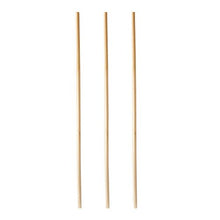 Three straight, bright PAPSTAR GmbH straws "pure" (Ø 4 mm, 23 cm) are arranged vertically against a white background, emphasizing the stylish and eco-friendly paper straws from the 150-piece dispenser box.