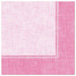 The PAPSTAR 50 "ROYAL Collection" napkins 1/4-fold 40 x 40 cm pink by PAPSTAR GmbH have a slightly textured pink design with a lighter center, darker edge, and stitched white lines - ideal for elegant table decorations.