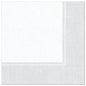 White, square napkin from the "ROYAL Collection" of PAPSTAR GmbH (40 x 40 cm, 1/4-fold), depicted on a plain white background, with a light gray border and subtle stitched edge pattern. Pack of 50 pieces.