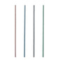 Four straight PAPSTAR GmbH paper straws (21 cm, Ø 6 mm) are arranged vertically against a white background. The colorful PAPSTAR straws are available in light pink, blue, gray, and green.
