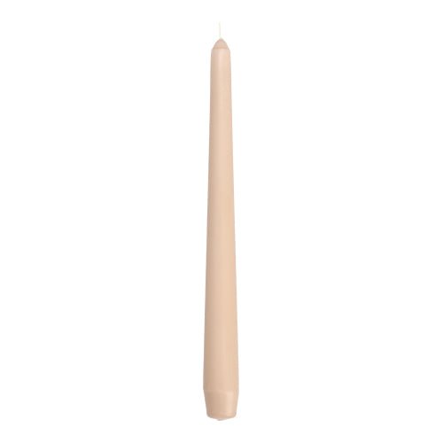 A single, unlit Starpak 50 taper candle (Ø 2.2 cm - 25 cm) stands upright against a white background - this elegant beige candle showcases the high-quality craftsmanship of Starpak.