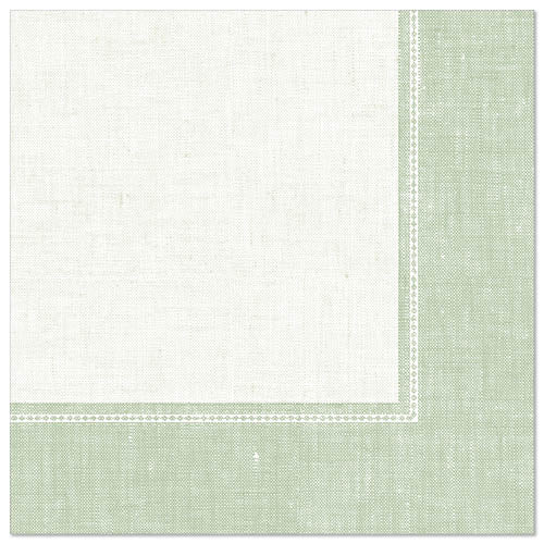 A green square napkin from the PAPSTAR 50 napkins "ROYAL Collection" (40x40 cm, 1/4-folding) from PAPSTAR GmbH - ideal for festive occasions and on a simple background.