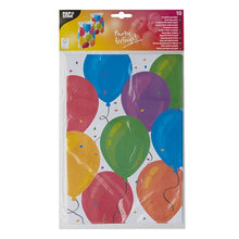 A pack of 10 PAPSTAR party bags from PAPSTAR GmbH, made of paper and decorated with colorful balloons and confetti – with the inscription "Partyfeeling!" on the top – ideal for any celebration.