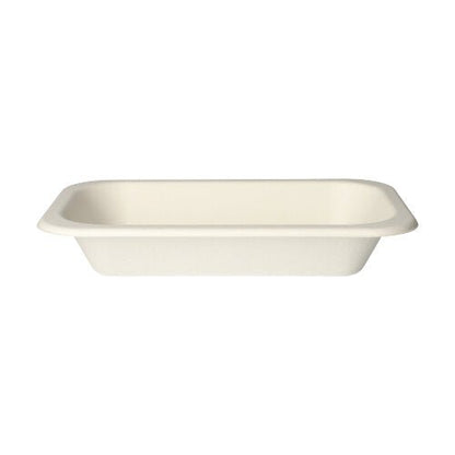 The PAPSTAR 100 sealing trays are white, rectangular trays made from eco-friendly sugarcane by PAPSTAR GmbH – ideal for sustainable serving.