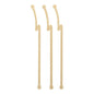 Three PAPSTAR 100 drink stirrers, bamboo "pure" from PAPSTAR GmbH are arranged side by side on a white background. Each environmentally friendly stirrer features a long straight handle with flat, curved ends and round tips.