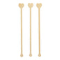 Three PAPSTAR 100 drink stirrers, bamboo "pure" from PAPSTAR GmbH are arranged vertically on a white background, demonstrating their environmentally friendly and biodegradable nature.