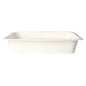 A rectangular, white Starpak 50 microwave dish made of PP with slightly flared sides and a smooth surface is depicted against a plain white background. The polypropylene dish is reusable and designed by Starpak.