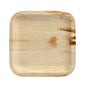 The PAPSTAR 25 plate from PAPSTAR GmbH is a square, light palm leaf plate with rounded corners, smooth texture, visible natural grain, and a dark brown stain on the right side – ideal for special occasions against a white background.