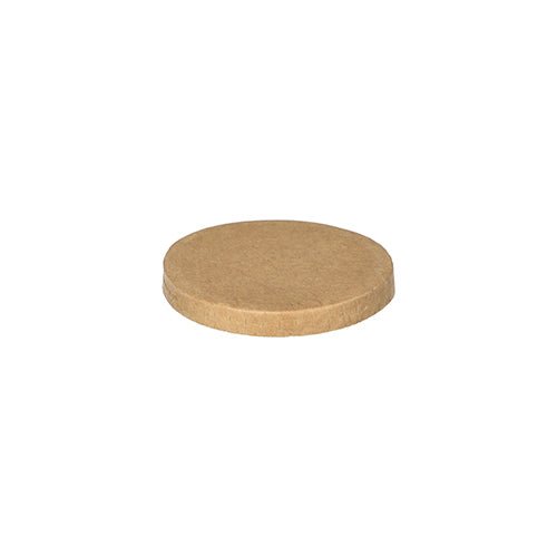 The PAPSTAR lid for portion cups, round Ø 6 cm, brown made from environmentally friendly cardboard by PAPSTAR GmbH (50 pieces), ideal as a lid for portion cups and hygienically packed with shrink wrap.