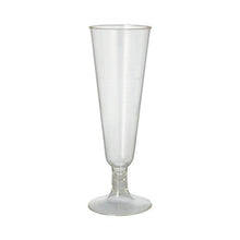 A PAPSTAR GmbH champagne glass "pure" flute, 16.5 cm clear glass with an elegant base, is depicted on a white background. Packaged in a box of 24.