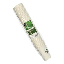 A pack of 50 white PAPSTAR Pure Joy paper cups (Ø 8 cm, 10.8 cm high) from PAPSTAR GmbH, packaged in clear plastic with a green-white label featuring product information and branding.