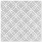 A square tile with a repeating geometric pattern of overlapping white circles on a light grey background - the perfect complement to the PAPSTAR 50 napkins "ROYAL Collection" 1/4-fold 40 x 40 cm grey by PAPSTAR GmbH.