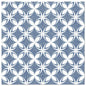 A repeating geometric pattern of white ovals forms flower-like patterns on blue, reminiscent of the 50 napkins "ROYAL Collection" (1/4-fold, 40x40 cm) from PAPSTAR GmbH, adding refined elegance to any set table.