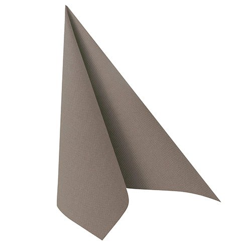 A single PAPSTAR 100 napkins "ROYAL Collection" 1/4-fold 40x40cm napkin from PAPSTAR GmbH is folded upright into a triangle on a plain white background, showcasing its high-quality material.