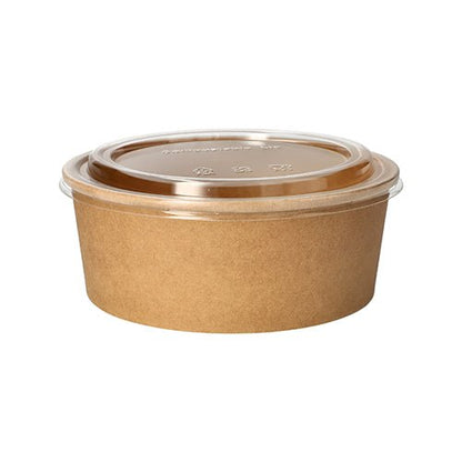 The 50 lid for salad bowls, round clear 2 cm height PLA of PAPSTAR GmbH is depicted on a plain white background. This clear, round PLA lid is ideal for sealing salad bowls for takeaway or food storage.
