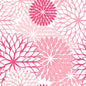 The 20 napkins (40 x 40 cm, 3-ply, 1/4-fold) from PAPSTAR GmbH feature a seamless pattern of overlapping pink floral shapes with pointed petals radiating from the center on a white background.