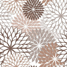 PAPSTAR 20 napkins (40 x 40 cm, 3-ply) from PAPSTAR GmbH feature a repeating pattern of large, overlapping stylized floral shapes in brown, beige, and gray on white, with pointed, leaf-like petals in circular arrangements.