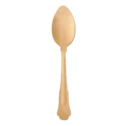 A set of six PAPSTAR wooden spoons "pure" 19.5 cm in vintage design of PAPSTAR GmbH on a white background - an elegant, eco-friendly upgrade of traditional wooden spoons.