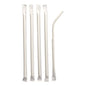 Pictured are five individually wrapped PAPSTAR paper straws, 6 mm x 20 cm, white; four straight, one flexibly bent. All stand vertically against a white background. The package contains 100 pieces from PAPSTAR GmbH.