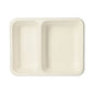 The PAPSTAR 125 sealed trays made from biodegradable sugarcane are rectangular, beige, and 2-part – ideal for sustainable serving solutions. Manufactured by PAPSTAR GmbH, perfectly presentable against a neutral white background.