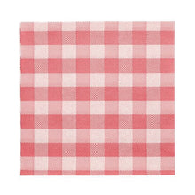 A PAPSTAR 100 napkins, 1-ply, 1/4-fold (33 x 33 cm) from PAPSTAR GmbH with red and white gingham pattern, FSC-certified and environmentally friendly, laid flat on a white background.