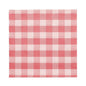 A PAPSTAR 100 napkins, 1-ply, 1/4-fold (33 x 33 cm) from PAPSTAR GmbH with red and white gingham pattern, FSC-certified and environmentally friendly, laid flat on a white background.