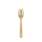 A single PAPSTAR 50 finger food - forks, bamboo "pure" fork from PAPSTAR GmbH with four prongs is centered on a simple white background and emphasizes the elegance of the environmentally friendly disposable cutlery.
