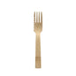 The PAPSTAR GmbH bamboo cake and snack forks (14.5 cm, serrated, 50 pieces) have three prongs and a serrated edge - an eco-friendly disposable cutlery, depicted on a plain white background.