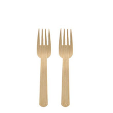 Two PAPSTAR bamboo forks "pure", 14 cm, lie side by side on a plain white background.