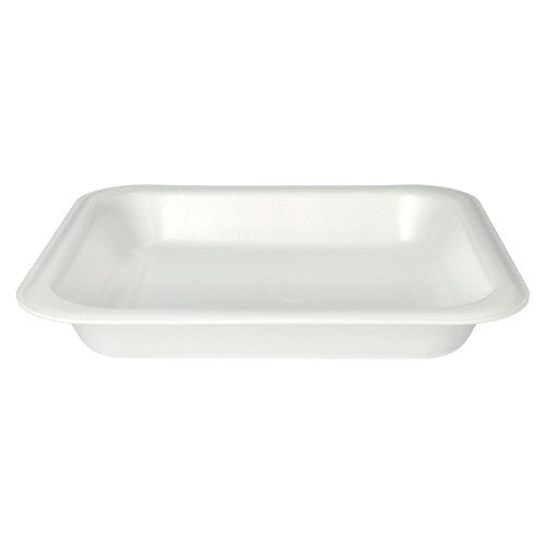 The Starpak 50 seal trays XPS in white (4.2 x 24.5 x 26.5 cm) are rectangular, laminated food trays with flat sides and rounded corners - perfect for catering - and are presented against a plain white background.