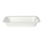 The Starpak 100 sealing trays consist of a simple, rectangular white XPS-laminated foam tray with raised edges and rounded corners, frequently used in the catering industry and depicted here against a white background.