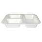 The Starpak 50 seal trays, XPS, 4.2 x 24.5 x 26.5 cm, white laminated disposable food tray with three compartments for catering use is pictured against a plain background.