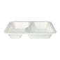On a plain white background, a white, rectangular Starpak 100 seal trays XPS 2-divided food packaging (laminated, two-part) from Starpak is depicted.