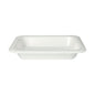 The Starpak 100 sealing trays are white, rectangular XPS-laminated disposable trays with slightly raised edges and a flat bottom – perfect for hygienic use in the catering industry. Photographed on a white background.