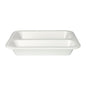 The Starpak 100 seal trays are white, rectangular food trays made of XPS foam with two compartments and a laminated surface, depicted on a plain white background.