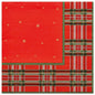 PAPSTAR 20 napkins, 40x40 cm, 3-ply, by PAPSTAR GmbH: Red paper napkins with golden stars on one side and classic red-green-white checkered pattern on the other side - ideal for festive occasions.