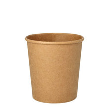 A Starpak 25 soup cup, round cardboard 470 ml, Ø 9.8 cm, brown, is depicted against a white background. The eco-friendly cup has smooth sides and a rolled rim. The set contains 25 pieces.