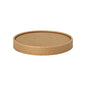 The Starpak 25 lid for soup cups is a round, flat, brown paper lid with two small holes in the center, designed by Starpak for soup cups and depicted against a plain white background.