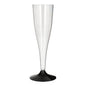 The Starpak set of 20 white wine glasses, made of crystal-clear polystyrene, stands out for its elegant design featuring a tall bowl and black stem—perfect for stylish celebrations.