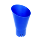 A blue plastic Dr. Schnell brush insert for toilet brush (1 piece), accessory for iTray carrying basket by DR.SCHNELL GmbH & Co. KGaA, with wide, slanted opening and notched bottom, depicted on a white background.