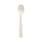 On a white background is a PAPSTAR Paper spoons from the 50-pack “pure” (17.6 cm, white) from the PAPSTAR A GmbH depicted with the front side facing up—a sustainable paper alternative to plastic cutlery.