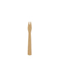 A single small, brown PAPSTAR 250 French fry fork paper "pure" from PAPSTAR GmbH with two prongs is centered on a plain white background.