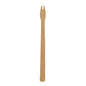 A single PAPSTAR 250 French fry fork, paper "pure" brown from PAPSTAR GmbH, with two short prongs, presented against a plain white background.