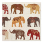 The PAPSTAR 20 napkins, 33 cm x 33 cm, 3-ply by PAPSTAR GmbH feature an elegant, multicolored elephant pattern with ornate motifs for a stylishly set table.
