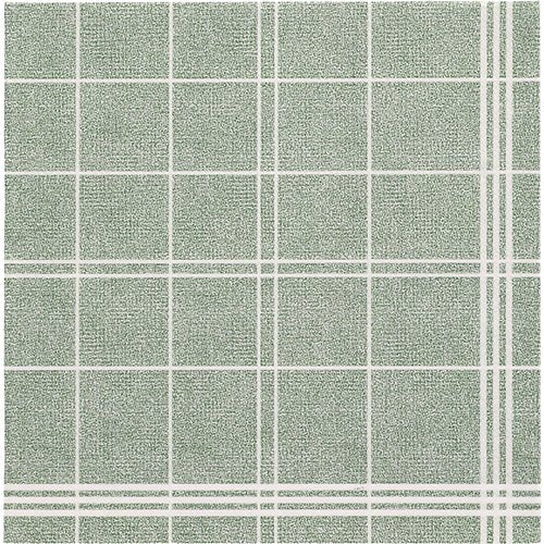 The PAPSTAR 20 napkins "ROYAL Collection" (40x40 cm, 1/4-fold) of PAPSTAR GmbH have a textured green design with white grid lines and a double grid effect at the bottom right, perfect for elegant table decorations.
